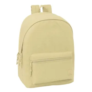 Safta Basic Mochila para Portatiles hasta 15.6" - Bolsillo para Tablet hasta 11" - Antirrobo - Asa de Mano - Conector USB - Cremallera - Doble Tirador - Acolchada - 31x44x18cm - Color Beige
