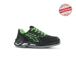 Upower Milo S ESD Calzado de Seguridad Bajos - Talla 35 - Puntera de Aluminio, Hidrorepelentes, Transpirables, Antideslizantes, Escudo Anti-Impactos, Proteccion S3S CI FO SR - Color Negro/Ve
