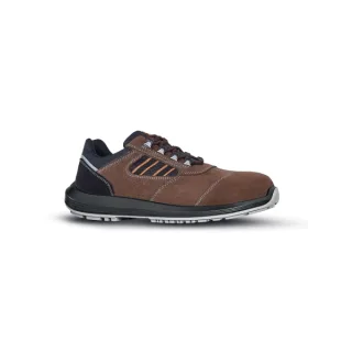 Upower Leo S Calzado de Seguridad Bajos - Talla 35 - Gamuza Hidrofuga, AirToe Composite, Antiperforacion, Antideslizante, Proteccion S3S FO SR - Color Marron