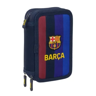 Safta F.C.Barcelona 1ª Equipacion 26/27 Plumier de 3 Pisos - 37 Piezas - Goma - Lapiz - 2 Boligrafos - Sacapuntas - 2 Reglas - 16 Colores - 14 Rotuladores - 12.5x19.5x5.5cm - Color Azul Noch