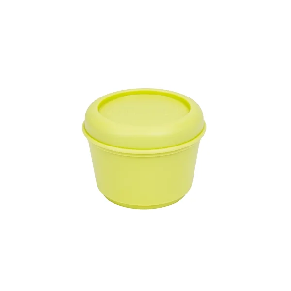 Milan Sunset Fiambrera Hermetica Redonda de 0.25L - Libre de BPA - Tapa de Rosca - Apto para Microondas, Lavavajillas y Congelador - 10x7cm - Color Amarillo