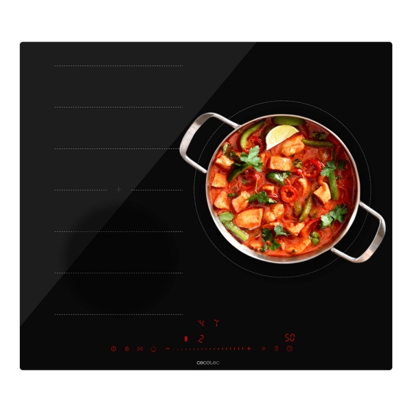 Cecotec Bolero Squad I 3300 FullFlex Cocina de Induccion Encastrable - 7400W - 2 Zonas - Detector de Sartenes - Temporizador - Control Tactil - 9 Niveles de Potencia - Funcion Booster - Colo
