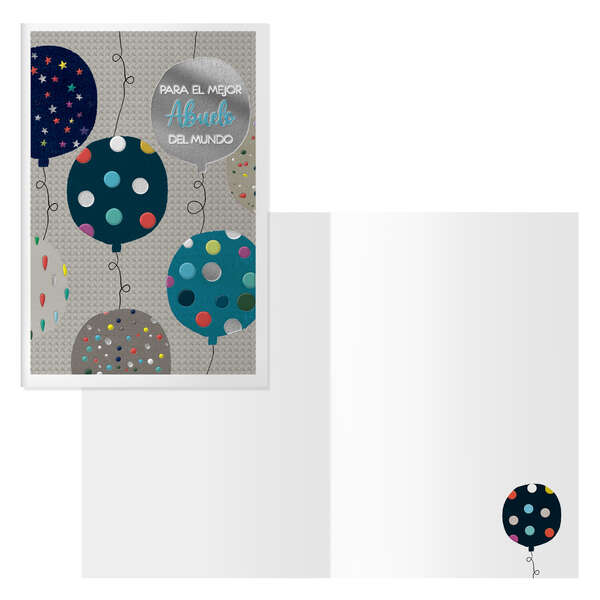Dohe Dots Pack de 6 Tarjetas de Felicitacion para Abuelo - 11.5x17cm - Impresion a Todo Color - Estampaciones con Pelicula de Color - Estampacion en Seco - Papel Offset Blanco de 300gr - Inc