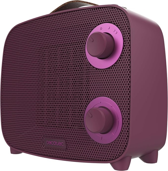 Cecotec ReadyWarm 1500 Ceramic Pink Aura Calefactor Ceramico - 1500W - Cobertura hasta 15 M² - Termostato Regulable - 3 Modos de Uso - Estilo Moderno - Triple Sistema de Seguridad - Color Ro