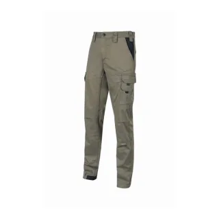 Upower Guapo Pantalones de Trabajo de Algodon Elastico - Talla 2XL - Multiples Bolsillos, Cierre Resistente, Cintura Elastica, Rodillas Preformadas, Talonera Reforzada, Proteccion DPI1 - Col