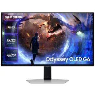 Samsung Odyssey G6 Monitor Gaming 27" OLED QHD 360Hz FreeSync Premium Pro HDR - Respuesta 0.3ms - Regulable en Altura, Giratorio e Inclinable - HDMI, DisplayPort, USB3.2 y Audio - VESA 100x1