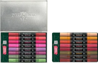 Faber-Castell Multimark Acrylic Style It: Home Pack con 16 Rotuladores Acrilicos Doble Punta - Puntas Redondas de 1mm y 3mm - Tinta Acrilica a Base de Agua - Colores Surtidos