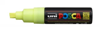 Posca PC-8K Marcador de Pintura - Punta Biselada Acrilica 8mm - Tinta Base al Agua - No Permanente - Resistente a la Luz - Ideal para Carteleria y Decoracion - Color Amarillo · Pack de 6 uds
