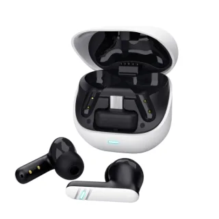 Trust GXT 409 Oxxie Auriculares TWS - Bluetooth - Indicadores LED - Receptor USB-C - ABS Reciclado - Multiplataforma - Cancelacion de Ruido ENC - 29x56x60mm - Color Blanco y Negro