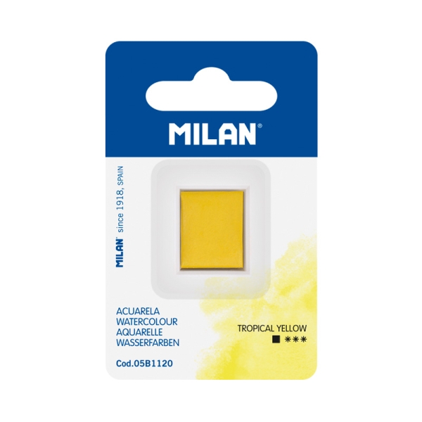Milan Art Acuarela de Recambio - Medio Godet - Color Amarillo