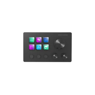 Mars Gaming MSD-TWO Dispositivo de Control para Retransmisiones/Streaming, Trabajo, Gaming - 6 Teclas LCD y 3 Botones - 3 Ruedas Multifuncionales - Software Personalizable - 132x81x61mm - Co