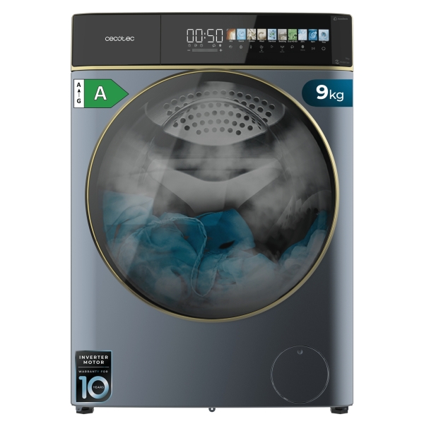 Cecotec Bolero DressCode 9900 Autodose Inverter FullColor Titanium A Lavadora de Carga Frontal con Autodosis - Capacidad 9kg - Velocidad 1400rpm - Pantalla 10.3" - Motor Inverter - Color Azu