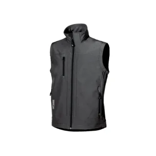 Upower Climb Chaleco de Trabajo Soft Shell - Talla 2XL - Tejido Elastico Transpirable, Resistente al Viento y Agua, Bolsillo para Movil con Cremallera, Proteccion DPI1 - Color Gris Meteorito