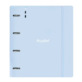 Safta Blackfit8 Cool Carpeta con 4 Anillas 35mm - Tapas de PP Foam - Recambio 100 Hojas - Cierre Elastico - Incluye Separadores - Ranura para Boligrafo - 270x40x320mm - Color Azul Claro