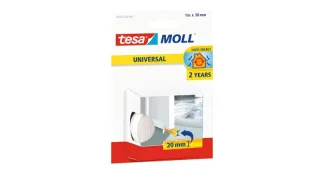 Tesa Moll Umbral Universal Aislante Multiusos 1m x 38mm - Fabricado en Espuma de PVC - Color Blanco
