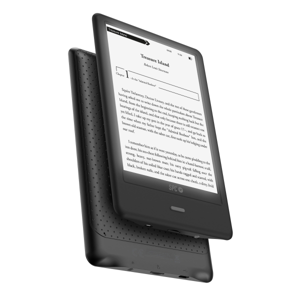 SPC Dickens Light 2 Pro Ebook - Pantalla Retroiluminada 6" Tactil - Tinta Electronica - 8GB de Almacenamiento - Fino y Ligero - Autonomia de un Mes - Giro 90º - Color Negro