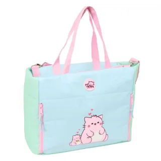 Safta Pembe The Pink Cat Maletin para Portatil hasta 14.1" - Cremallera - Bolsillos Frontales - Hombrera Ajustable y Extraible - 28.46L - 400x170x310mm - Color Azul Claro