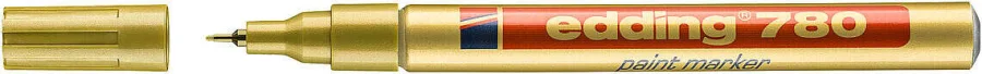 Edding 780 Rotulador Permanente de Tinta Opaca - Punta Redonda - Trazo 0.8mm - Puntas de Recambio Disponibles - Secado Rapido - Color Oro · Pack de 10 uds.