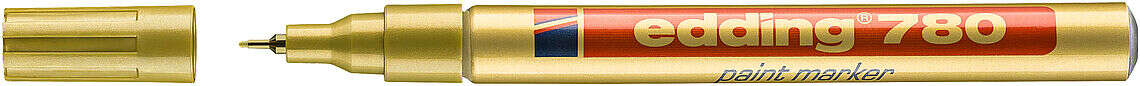 Edding 780 Rotulador Permanente de Tinta Opaca - Punta Redonda - Trazo 0.8mm - Puntas de Recambio Disponibles - Secado Rapido - Color Oro · Pack de 10 uds.
