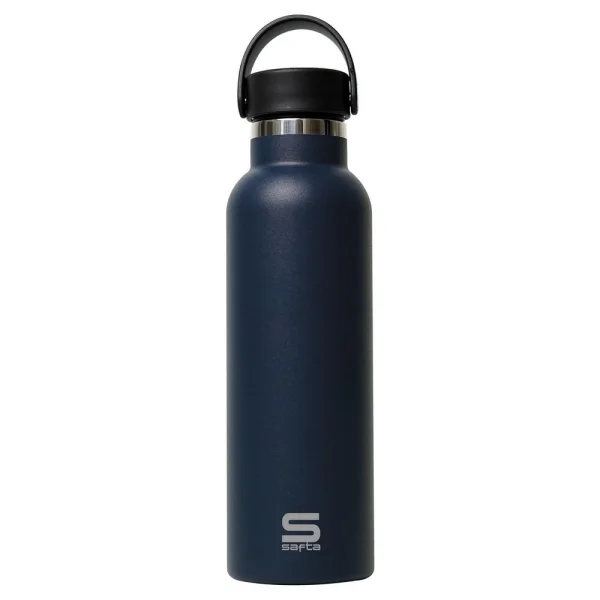 Safta Botella Termo de 600ml - Acero Inoxidable - Asa Superior - Color Negro