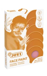 Jovi Estuche de 6 Botes Maquillaje Crema - Hipoalergenico - Base Grasa - Facil Aplicacion - Gran Cobertura - 12 Colores Mezclables - sin Parabenos - Retiro Facil - Color Rosa