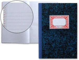 Miquel Rius Cuaderno Cartone Rayado Horizontal Tamaño Folio Natural 100 Hojas sin Numerar - Cubiertas de Carton Contracolado - Lomo de Tela Engomada Azul · Pack de 5 uds.