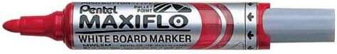 Pentel Maxiflo Rotulador para Pizarra Blanca - Regulacion del Flujo de Tinta - Punta Redonda - Ancho de Linea 2,5mm - 50% de Materiales Reciclados - Color Rojo · Pack de 12 uds.