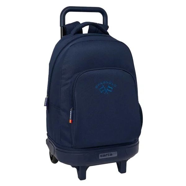 Safta Spagnolo Mochila con Carro - Extraible - 33L - Portabotellas - Tarjeta de Identificacion Personal - Cremallera con Doble Tirador - Asa de Mano - Bolsillo Frontal - 33x45x22cm - Color Azul Noche
