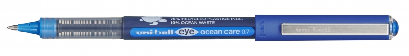 Uni-ball Eye Ocean Care UB-157ROP Boligrafo de Tinta Liquida - Punta de Bola 0.7mm - Trazo 0.5mm - Tinta Resistente al Agua y Luz - Color Azul · Pack de 12 uds.