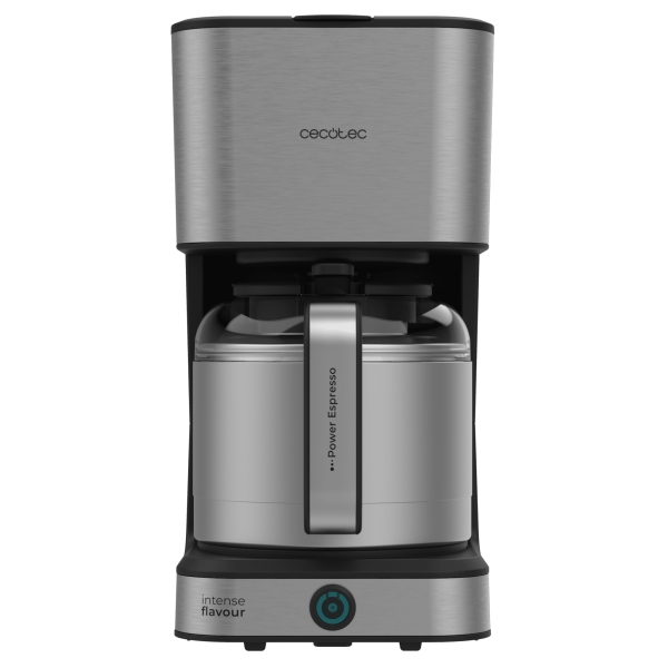 Cecotec Coffee 66 Drop and Thermo Cafetera de Goteo para 10 Tazas - 950W - Capacidad 1.2L - Termostato - Termo de Acero Inoxidable - Sistema Antigoteo - Apagado Automatico - Color Negro y Gr