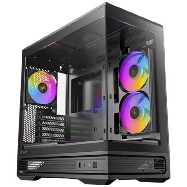 Antec Constellation C2M ARGB Caja MicroATX - Cristal Templado - 1 x USB-A 3.0, 1 x USB-C 3.2 - 1 x Audio + Micro - 3 Ventiladores ARGB - Color Negro