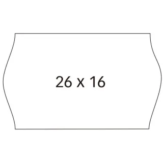 Apli Pack con 6 Rollos de Etiquetas Blancas para Maquinas Etiquetadoras de Precios de 2 Lineas - Tamaño 26x16mm - Adhesivo Removible - Cantos Sinusoidales