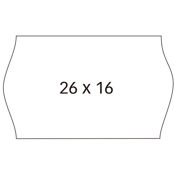 Apli Pack con 6 Rollos de Etiquetas Blancas para Maquinas Etiquetadoras de Precios de 2 Lineas - Tamaño 26x16mm - Adhesivo Removible - Cantos Sinusoidales