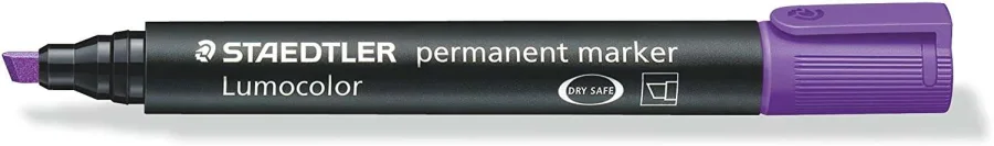 Staedtler Lumocolor 350 Rotulador Permanente - Punta Biselada 2-5mm aprox. - Tinta Base de Alcohol - Secado Rapido - Color Violeta · Pack de 10 uds.
