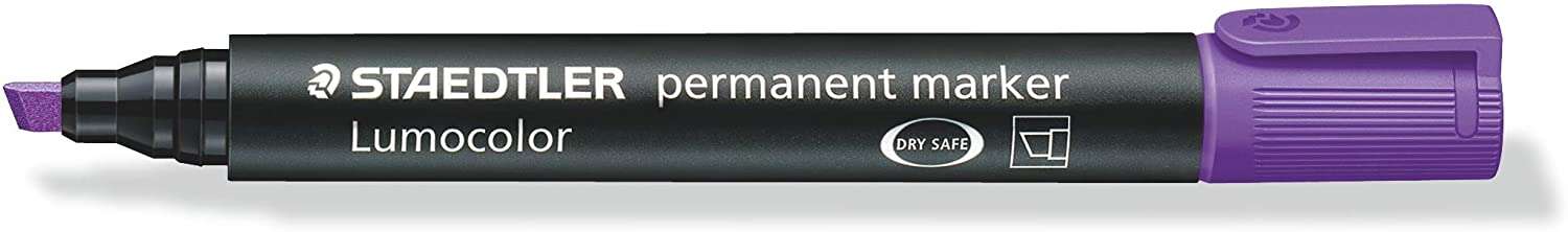 Staedtler Lumocolor 350 Rotulador Permanente - Punta Biselada 2-5mm aprox. - Tinta Base de Alcohol - Secado Rapido - Color Violeta · Pack de 10 uds.