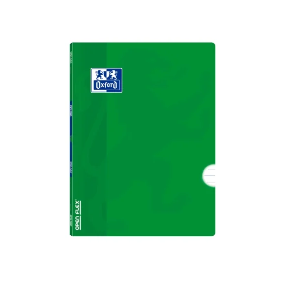 Oxford School Classic Openflex Libreta Grapada A5+ 48 Hojas 1 Linea con Margen - Tapa de Plastico Translucido - Ideal para Estudiantes - Color Verde