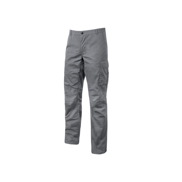 Upower Baltic Pantalon de Trabajo Algodon Elastico - Talla 2XL - Efecto Desgastado, Bolsillos Multifuncionales, Cierre Resistente, Refuerzo en Rodillas, Ajuste Slim Fit, Proteccion DPI1 - Co