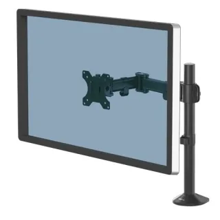 Fellowes Reflex Brazo para Monitor individual - Hasta 8kg - Ajustable en Altura y Profundidad - Sistema de Gestion de Cable - Color Negro