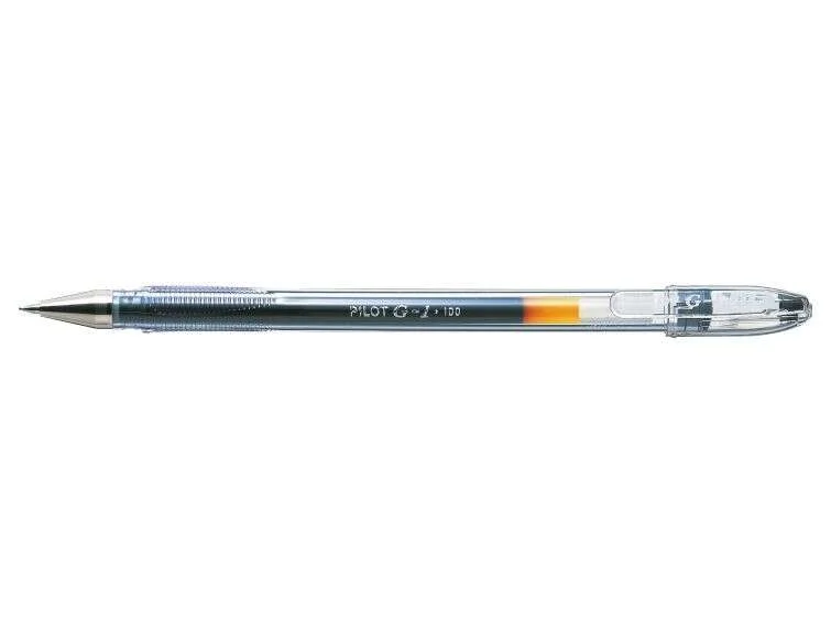 Pilot Boligrafo de Gel G1 - Recargable - Punta de Bola 0.5mm - Trazo 0.3mm - Cuerpo Transparente - Color Negro · Pack de 12 uds.