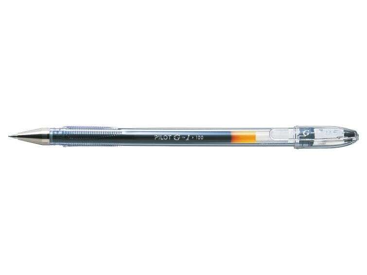 Pilot Boligrafo de Gel G1 - Recargable - Punta de Bola 0.5mm - Trazo 0.3mm - Cuerpo Transparente - Color Negro · Pack de 12 uds.