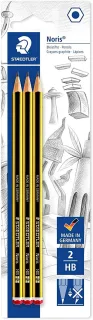 Staedtler Noris 120 Pack de 3 Lapices de Grafitito Hexagonales HB - Resistencia a la Rotura - Madera de Bosques Sostenibles