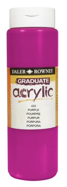 Daler Rowney Graduate Pintura Acrilica - Botella de Plastico - 500ml - Color Lila