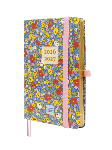 Finocam Minimal Agenda de Tapa Dura Internacional - 18 Meses - Semana Vista Horizontal - Formato M3 - 100x150mm - Papel Crema de 80g/m2 - Bolsillo Interior - Cierre con Goma - Multicolor
