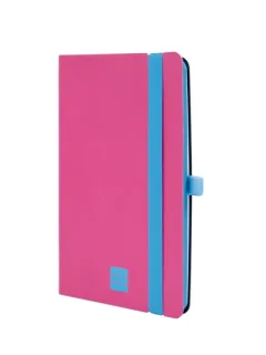 Finocam Modern Cuaderno de Tapa Ligera - 72 Hojas - 100x150mm - Papel Crema de 80g/m2 - Bolsillo Interior - Cierre con Goma - Hojas Microperforadas - Color Rosa