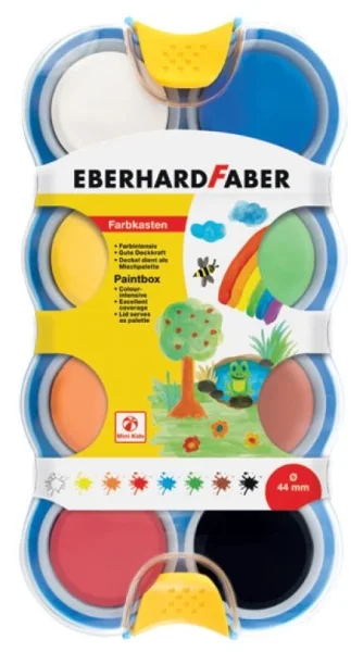 Eberhard Faber Pack de 8 Acuarelas Ø 44mm - Faciles de Usar - Colores Surtidos