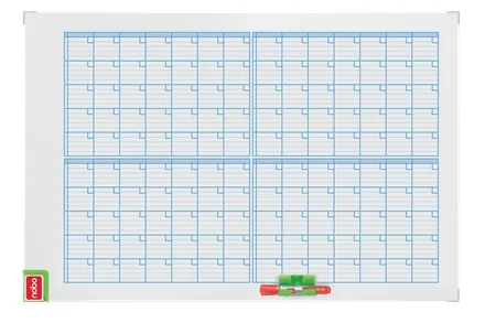 Nobo Performance Planificador Mensual de Pizarra Magnetica 725x53x1045mm - Incluye Kit de Planificacion de Imanes