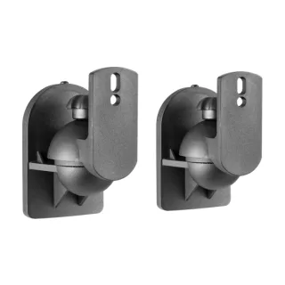 Aisens Pack Soporte Universal de Pared para Altavoces - Giratorio e Inclinable - Carga Max. 3.5Kg - Color Negro
