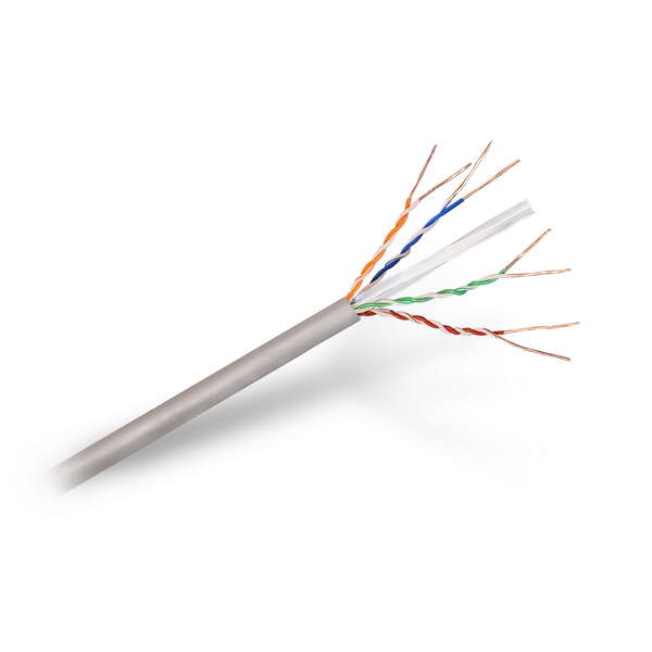 Aisens Bobina de Cable de Red RJ45 Cat.6 UTP Rigido AWG24 - 305m - 100% Cobre para la Instalacion - Color Gris