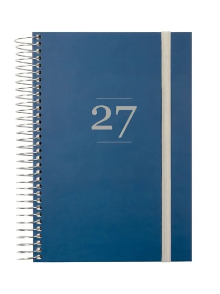 Finocam Moda Agenda Internacional - Anual 2027 - 1 Dia por Pagina - 140x204mm - Goma Elastica - Tapa Dura de Carton Forrado - Esquinas Microperforadas - Papel de 80g/m2 - Color Azul