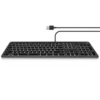 Ewent Teclado con cable USB - Disposicion Eslovena QWERTZ SI - Retroiluminacion - Teclas de Bajo Perfil y Silenciosas - Cable de 1.5m - Color Negro